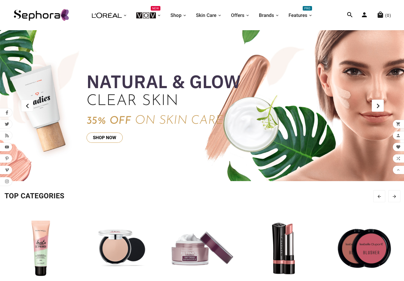 Objevte Krásu Přírody: Sephoria Mega Bio Cosmetic Store Šablona